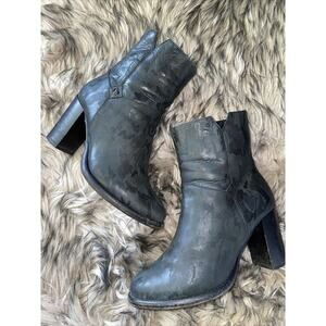 Ross and Snow Renata Black Leather Shearling Lined Women's Boot Size 7 Made Ital